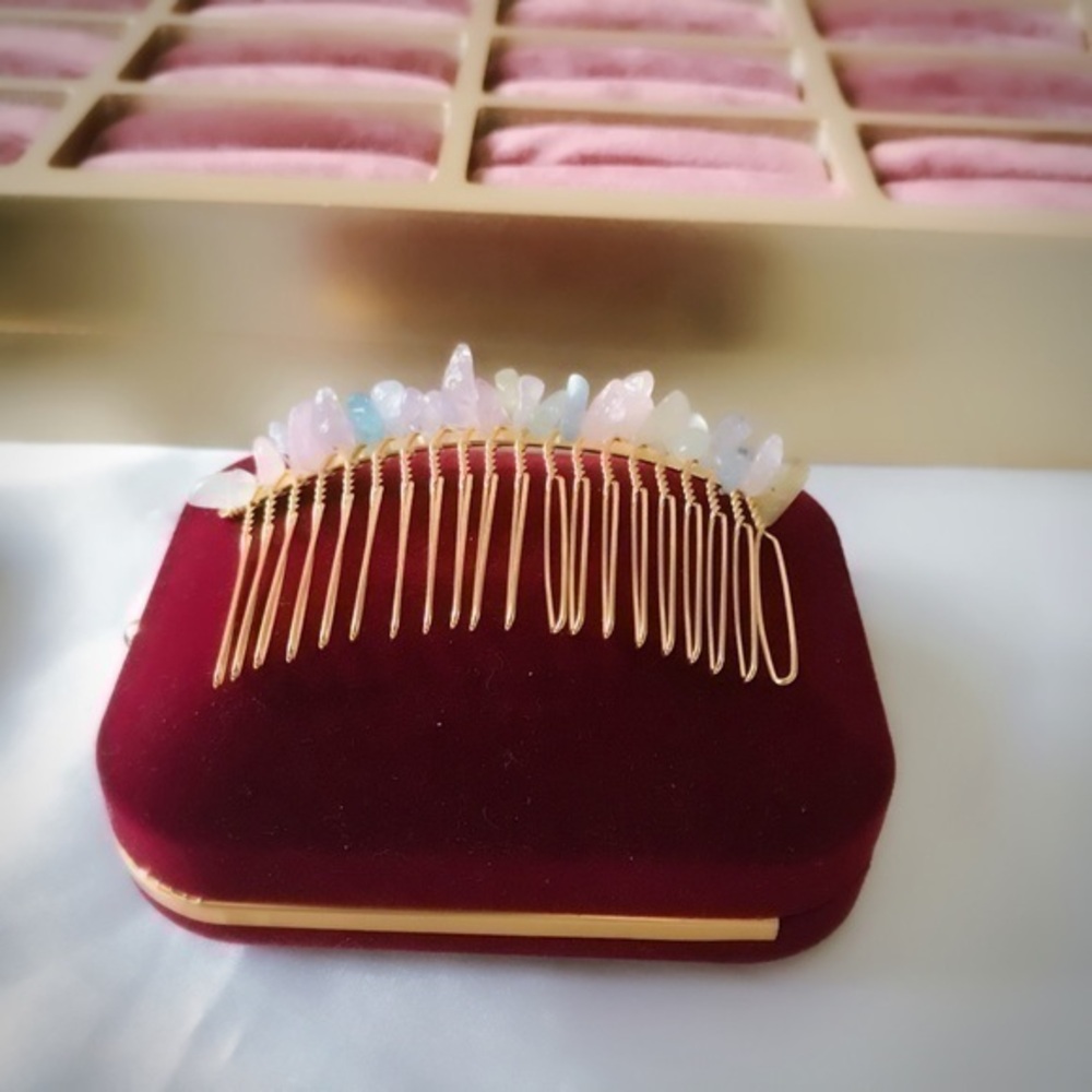 - Morganite Hair Clips